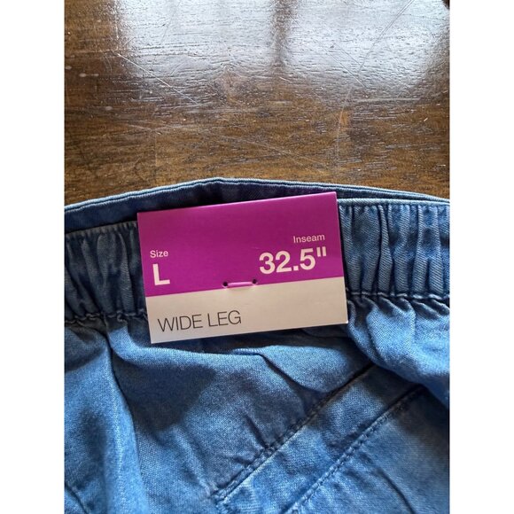 Merona Wide Leg Mid-Rise Casual Pull On Pants Large NWT - Picture 2 of 6